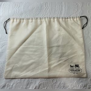COACH Beige Drawstring Dust Bag Cover Handbag Purse 19.5"X15"